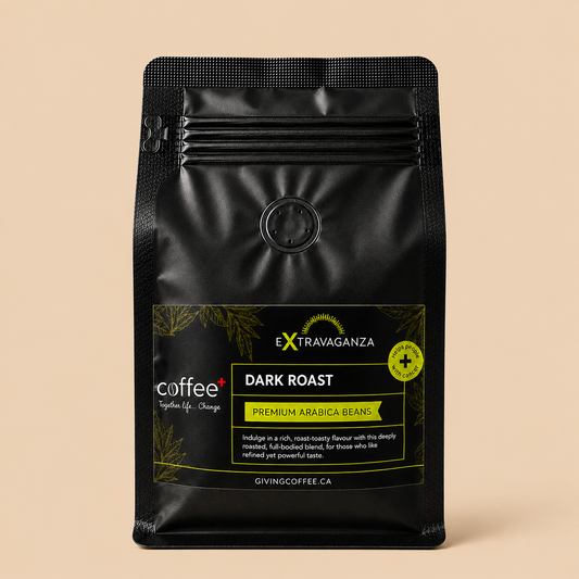 Extravaganza dark roast Ethiopian coffee bag by COFFEE+